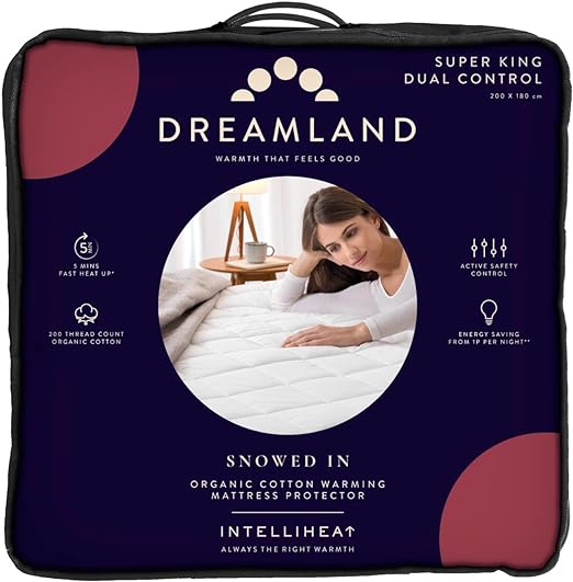 Dreamland Organic Cotton Electric Blanket SuperKing Size with Dual